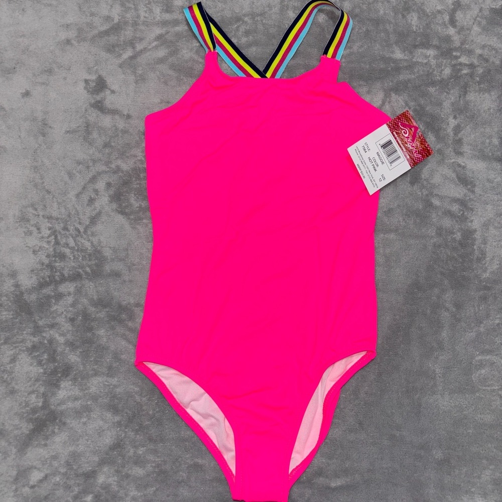 Kanu Surf Sport‎ Athletic One Piece Swimsuit Girls 12 Hot Pink UPF 50+ Beach